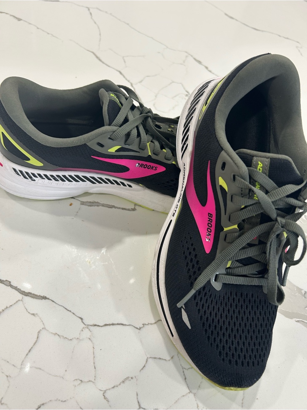 Brooks Adrenaline 23 Women's Black Running Shoes with Pink & Neon Accents